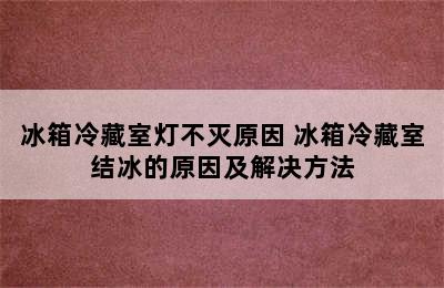 冰箱冷藏室灯不灭原因 冰箱冷藏室结冰的原因及解决方法